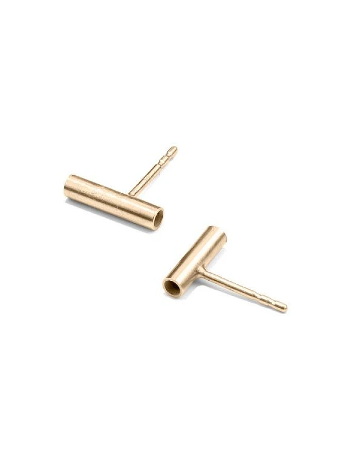 Jonathan Radetz Jewellery Stecker PROFILE, Gold 585, 14 Karat, Länge 10 mm, Handmade in Germany
