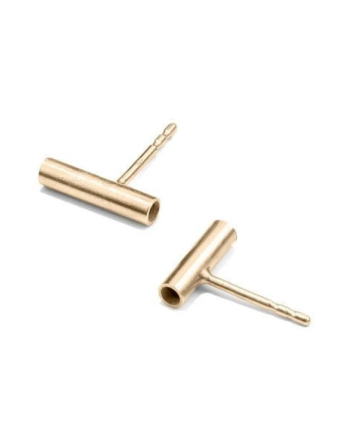 Jonathan Radetz Jewellery Stecker PROFILE, Gold 585, 14 Karat, Länge 10 mm, Handmade in Germany