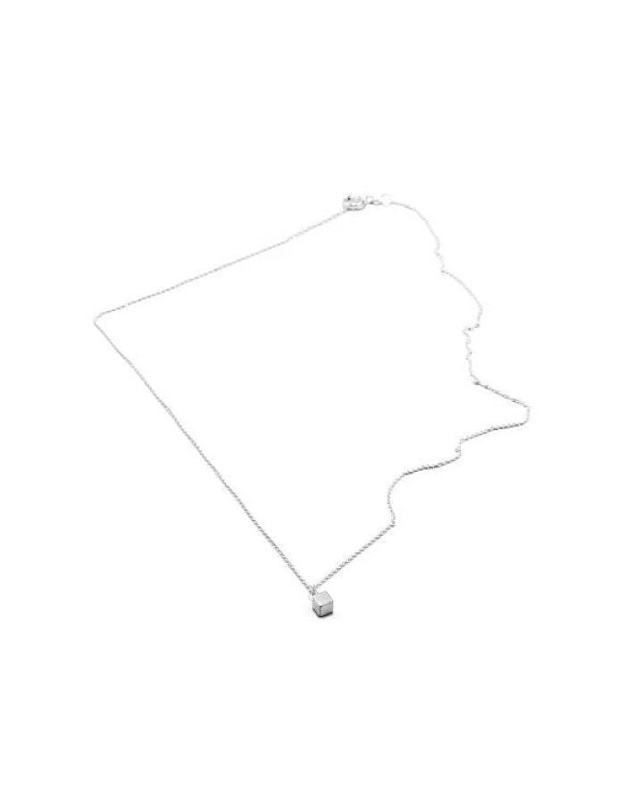 Jonathan Radetz Jewellery Kette CUBE, Silber 925, Sterlingsilber, Länge 43 -46 cm, Würfel 4mm, Handmade in Germany