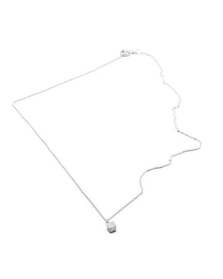 Jonathan Radetz Jewellery Kette CUBE, Silber 925, Sterlingsilber, Länge 43 -46 cm, Würfel 4mm, Handmade in Germany