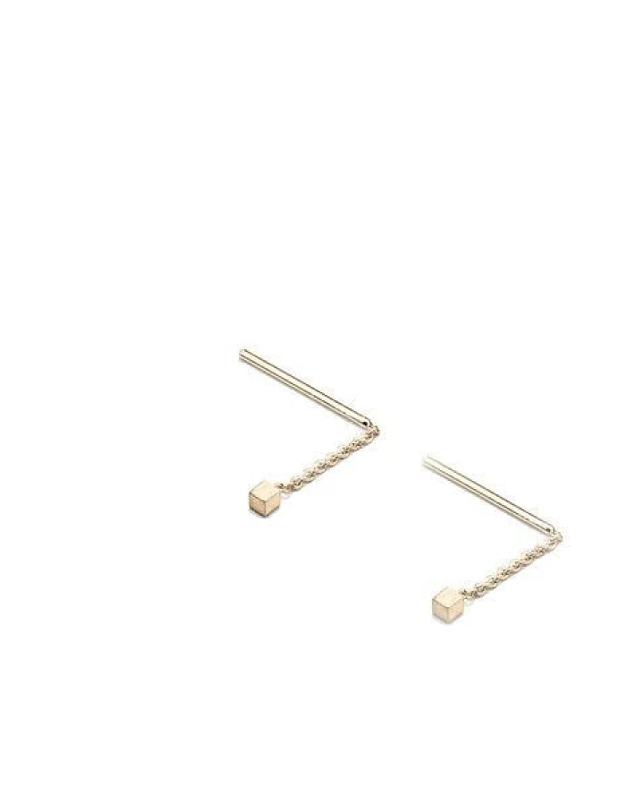 Jonathan Radetz Jewellery Stecker & Ohrringe CUBE, Gold 585, 14 Karat, CUBE 2 oder 3 mm, Länge 4 - 40 mm, Handmade in Germany