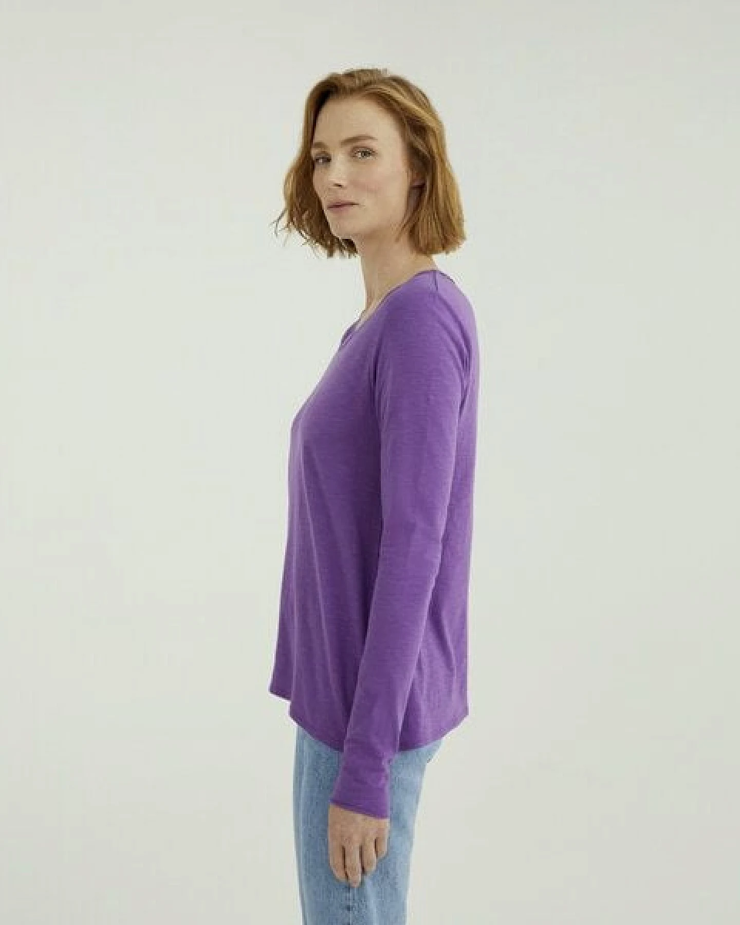 d'Els Miriam Damen Rundhals-Neck Langarm T-Shirt aus Flame Bio Baumwolle – Ansicht 4