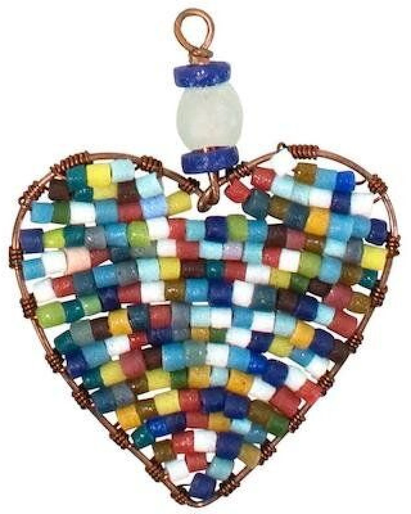Global Mamas Upcycling Christbaumschmuck - buntes Herz - Geschenkdeko - Weihnachtsdeko – Ansicht 2
