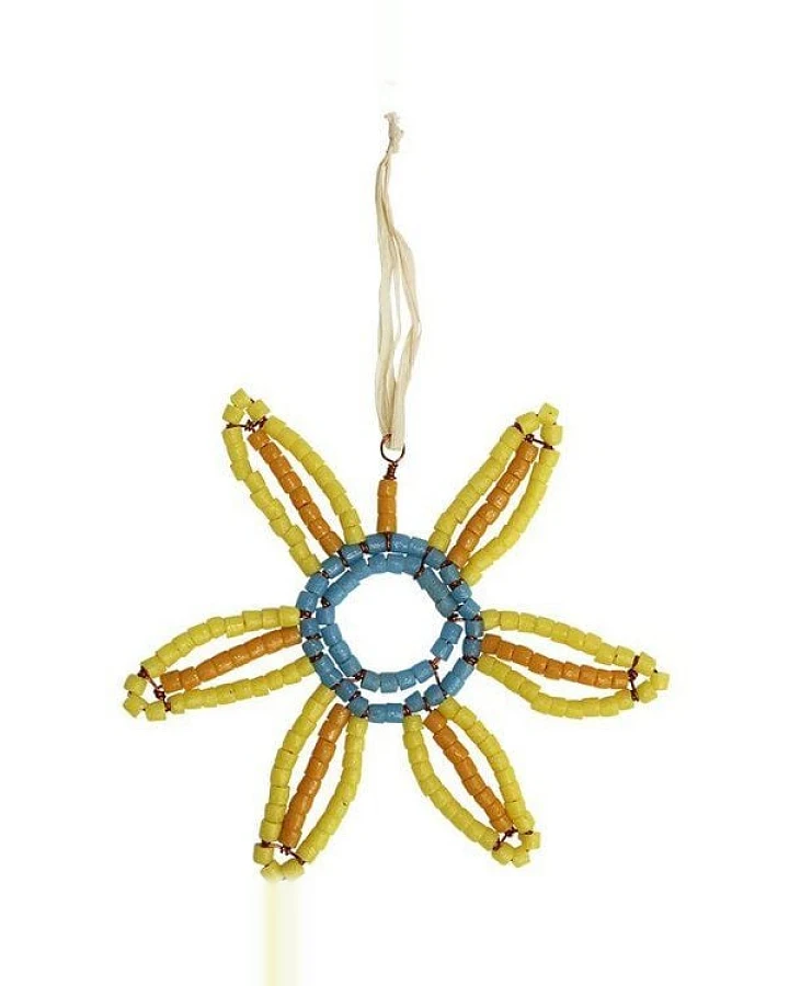 Global Mamas Upcycling Christbaumschmuck - Sonnenblume - Geschenkdeko - Weihnachtsdeko