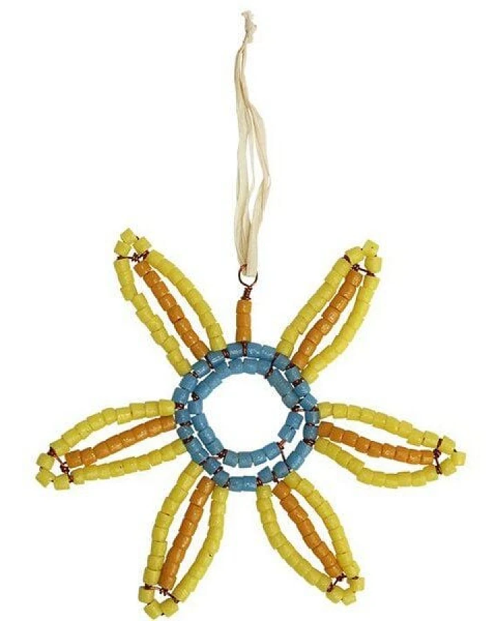 Global Mamas Upcycling Christbaumschmuck - Sonnenblume - Geschenkdeko - Weihnachtsdeko