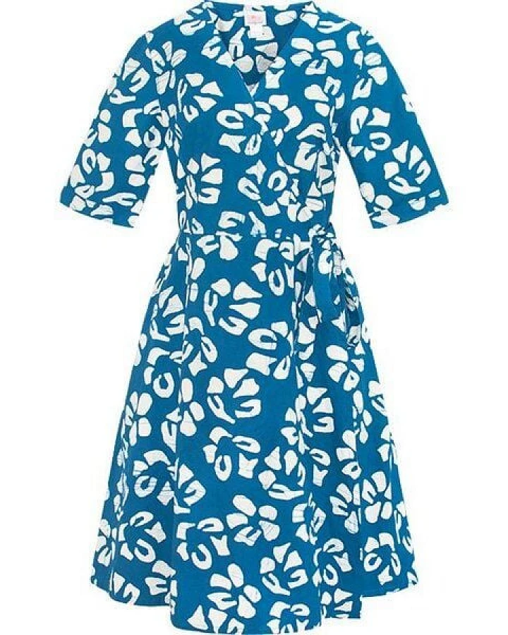 Global Mamas Bio Sommer- & Herbstkleider - WRAP - Ocean Tropics/Canopy Charcoal/Argyle Wine