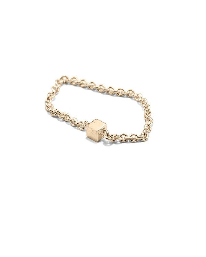 Jonathan Radetz Jewellery Kettenring fineCUBE, Gold 585, 14 Karat, Größe S - M, Handmade in Germany