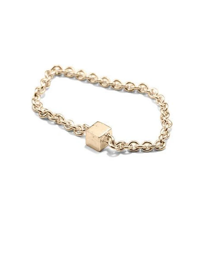 Jonathan Radetz Jewellery Kettenring fineCUBE, Gold 585, 14 Karat, Größe S - M, Handmade in Germany