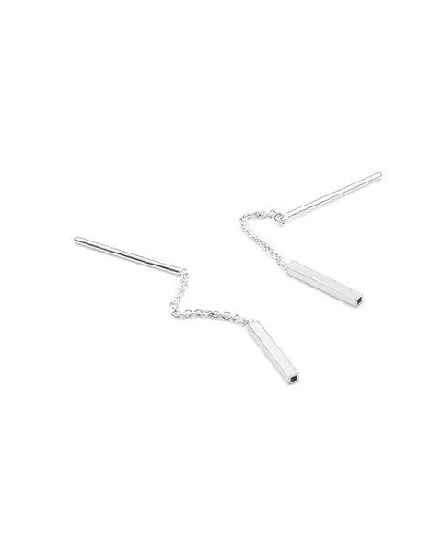 Jonathan Radetz Jewellery Ohrstecker fineSQUARE, Silber 925, Sterlingsilber, Länge 10 - 40 mm, Handmade in Germany – Ansicht 2