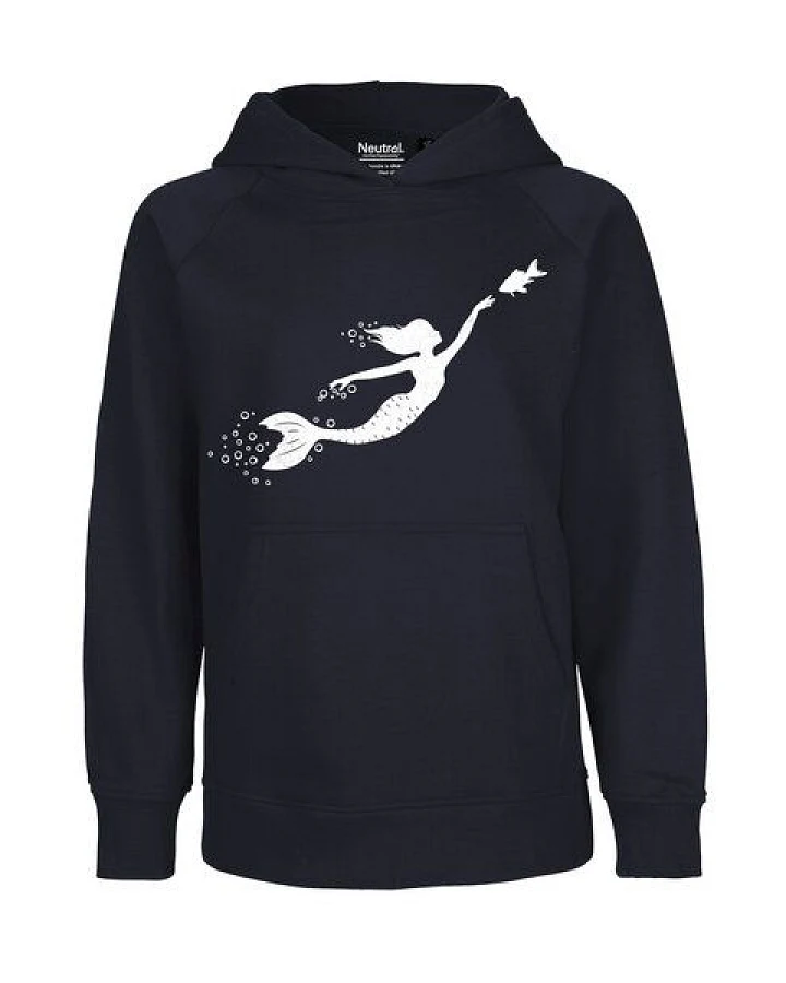 HANDGEDRUCKT "Meerjungfrau" Kinder-Hoody