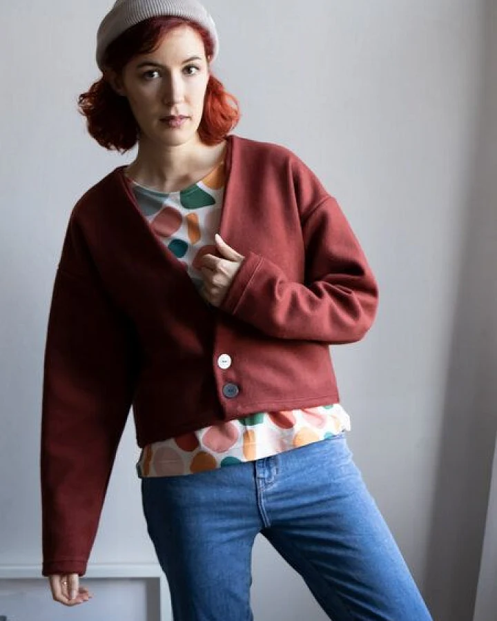 Ecostories Cardigan Wasserburg aus 100% kbt Bio-Merinowalk