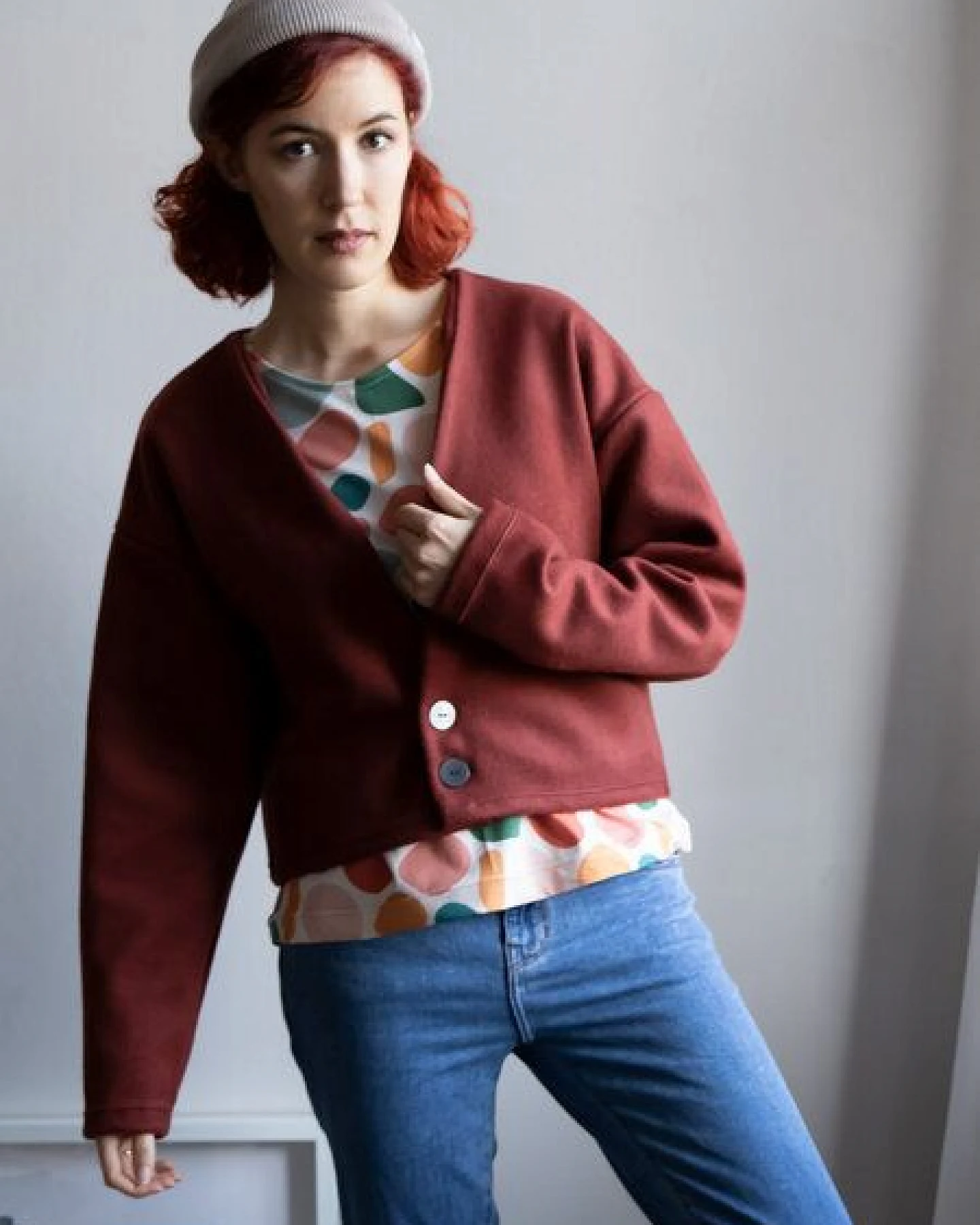 Ecostories Cardigan Wasserburg aus 100% kbt Bio-Merinowalk – Ansicht 3