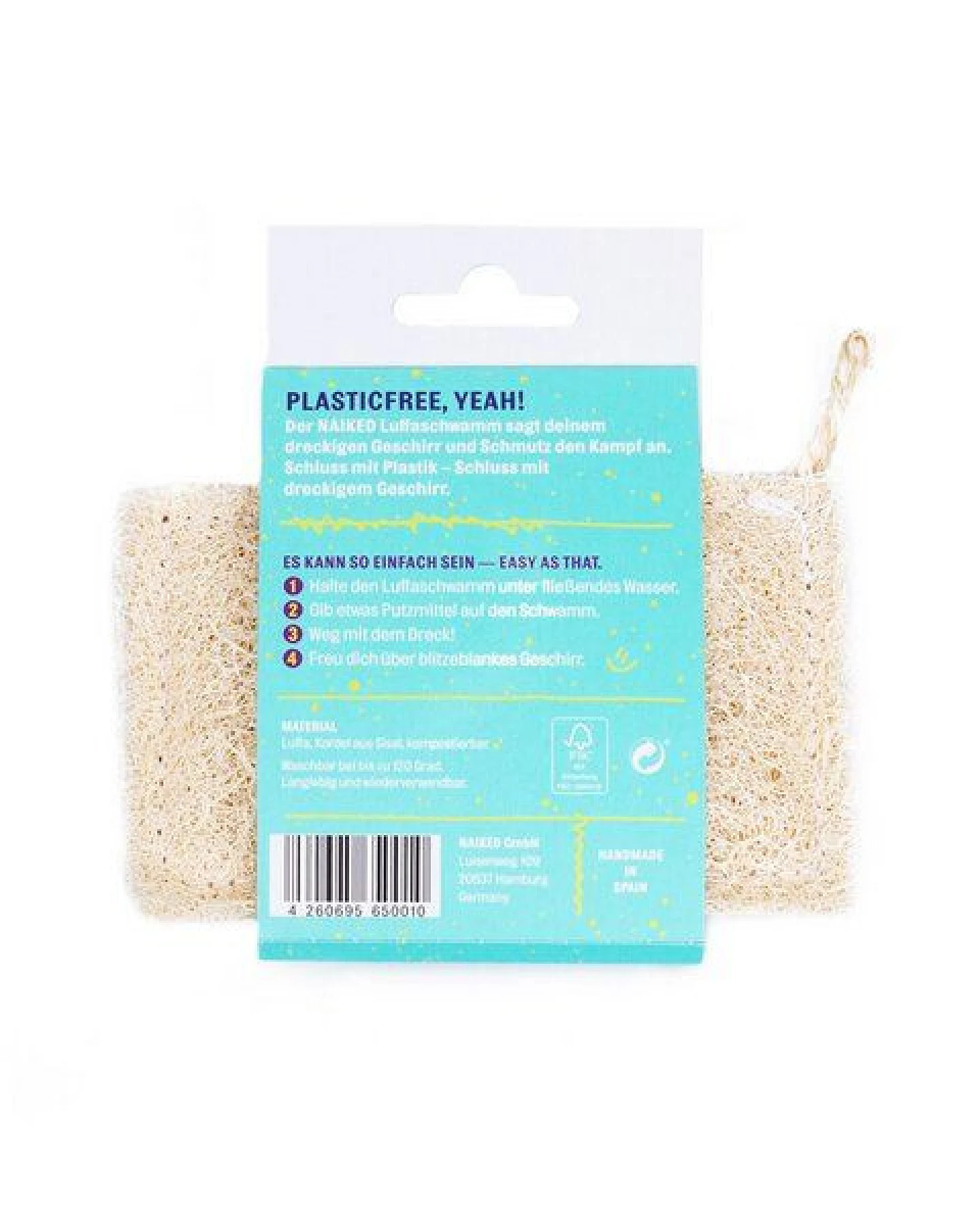 NAIKED Spülschwamm aus Luffa, 100% plastikfrei & kompostierbar – Ansicht 2