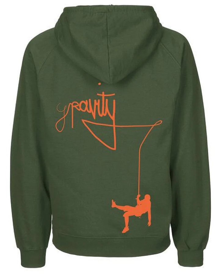 HANDGEDRUCKT "Gravity" Männer Hoody aus reiner Biobaumwolle (kbA)