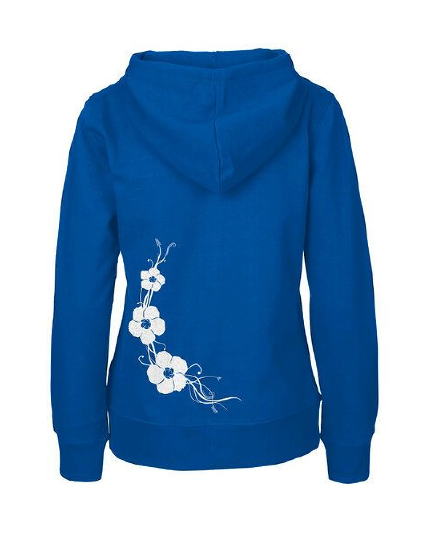 HANDGEDRUCKT "Hibisken" Frauen Zip-HOODY aus reiner Biobaumwolle (kbA) – Ansicht 2