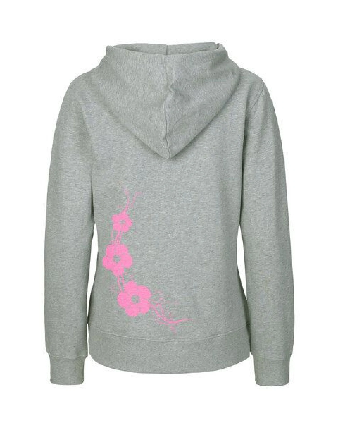 HANDGEDRUCKT "Hibisken" Frauen Zip-HOODY aus reiner Biobaumwolle (kbA) – Ansicht 2