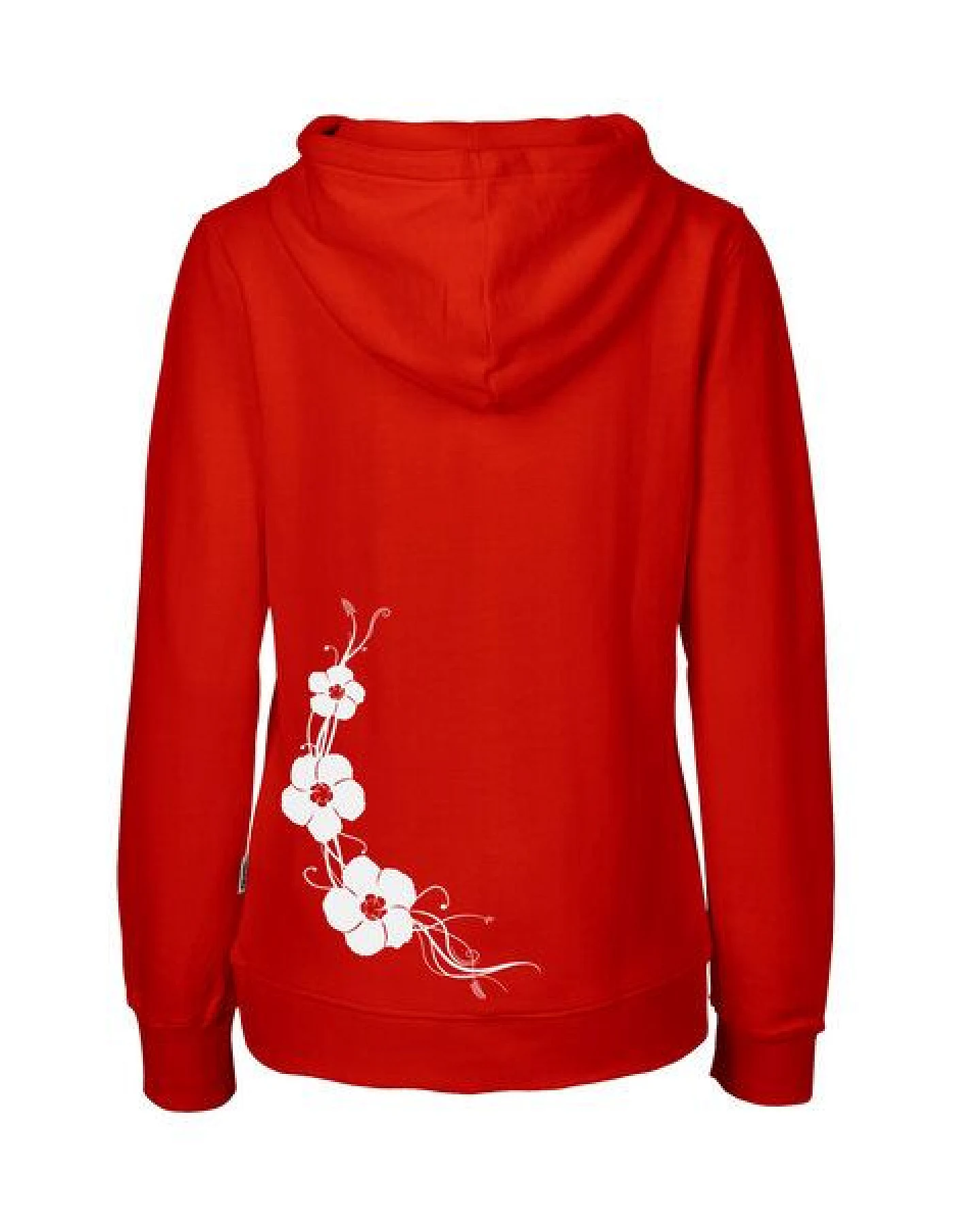 HANDGEDRUCKT "Hibisken" Frauen Zip-HOODY aus reiner Biobaumwolle (kbA) – Ansicht 2