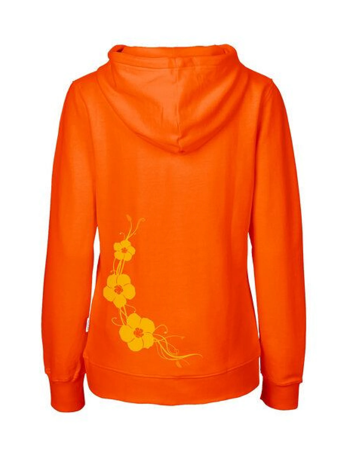 HANDGEDRUCKT "Hibisken" Frauen Zip-HOODY aus reiner Biobaumwolle (kbA) – Ansicht 2