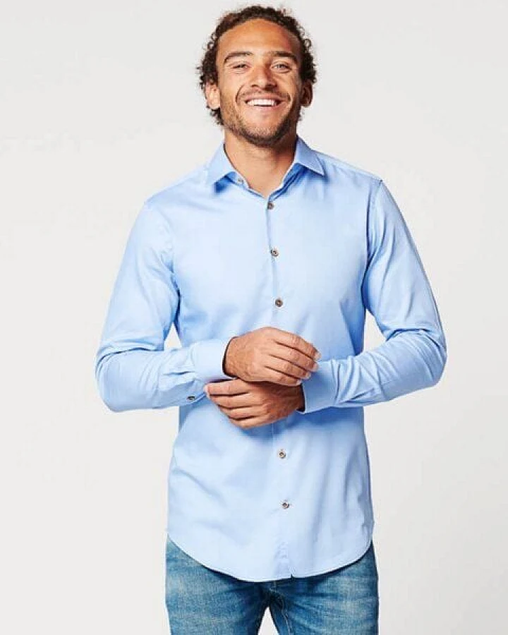 SKOT Fashion Nachhaltige Langarm Herren Hemd Skot Circular Blue Contrast