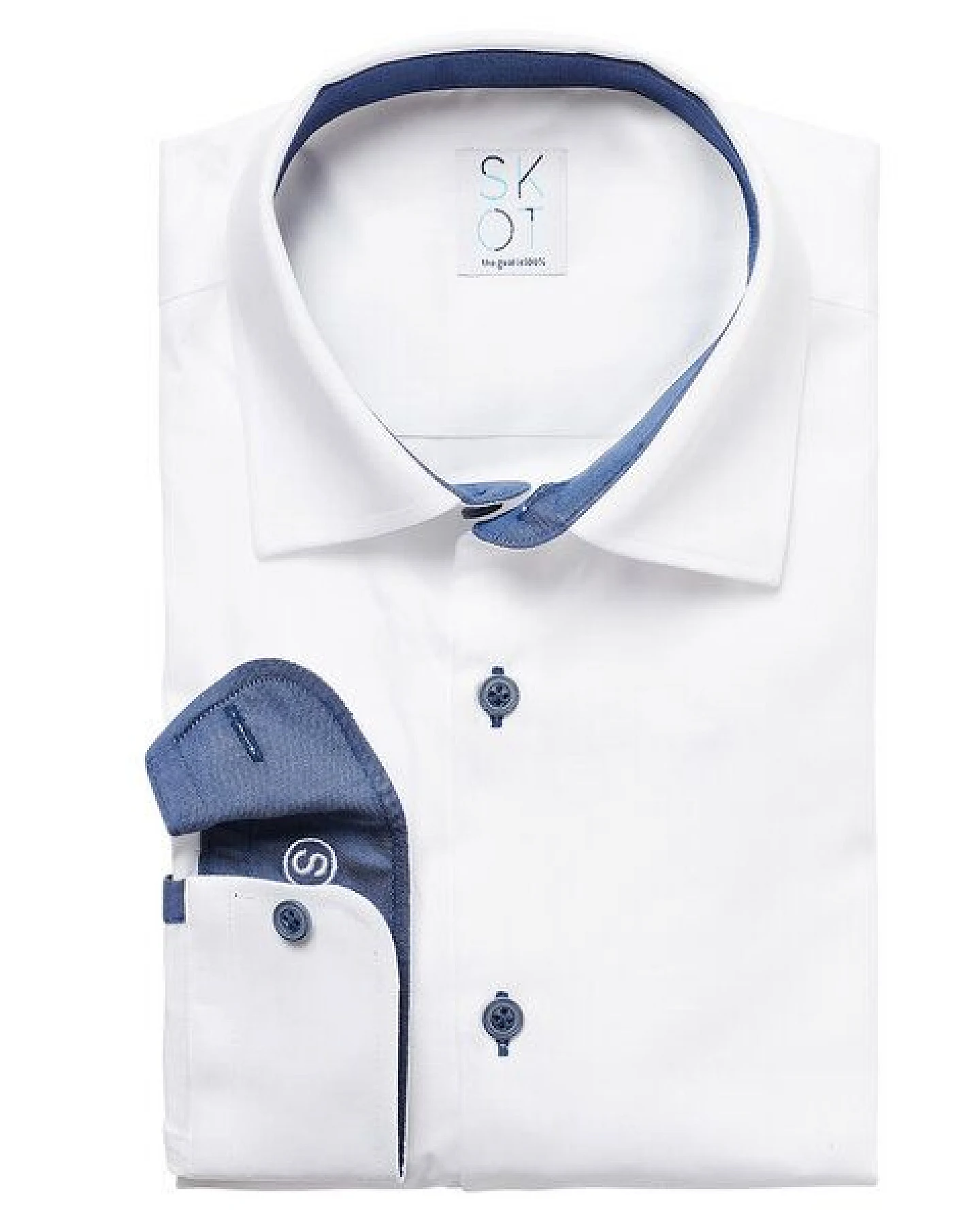 SKOT Fashion Nachhaltige Langarm Herren Hemd Circular White Contrast – Ansicht 2