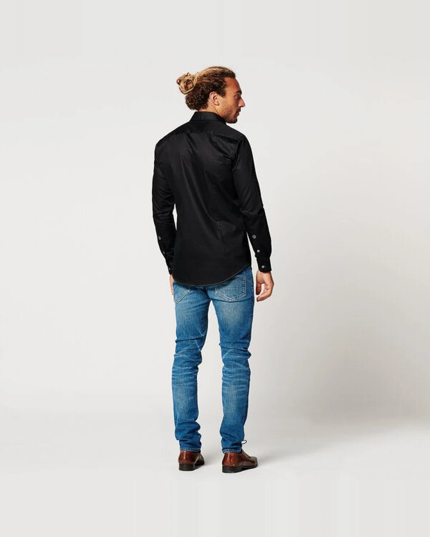 SKOT Fashion Nachhaltige Langarm Herren Hemd Circular Black – Ansicht 3