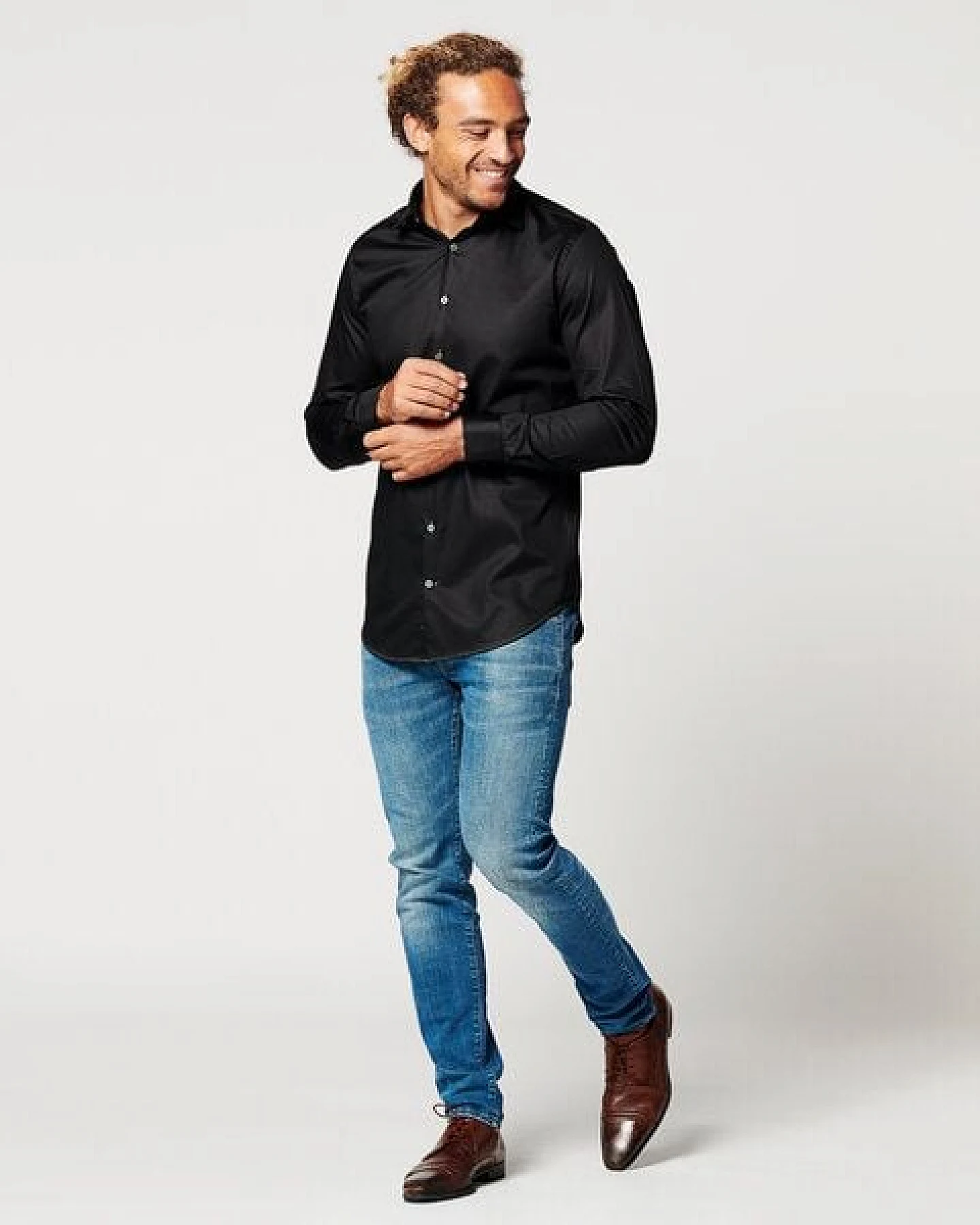 SKOT Fashion Nachhaltige Langarm Herren Hemd Circular Black – Ansicht 4
