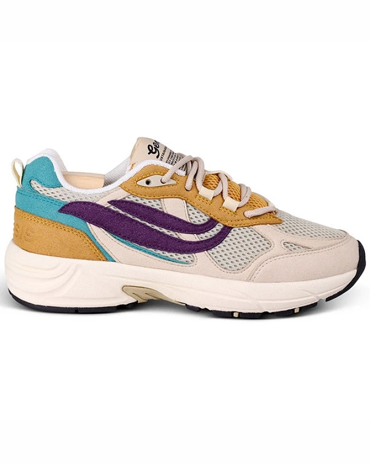 Genesis Damen vegan Sneaker G-Eco '99 Multi Flowers Sand/Weizen/Lila/Petrol
