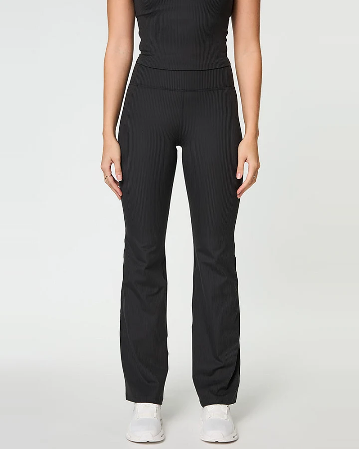 Girlfriend Collective Damen vegan Legging Rib Flare Compressive Schwarz