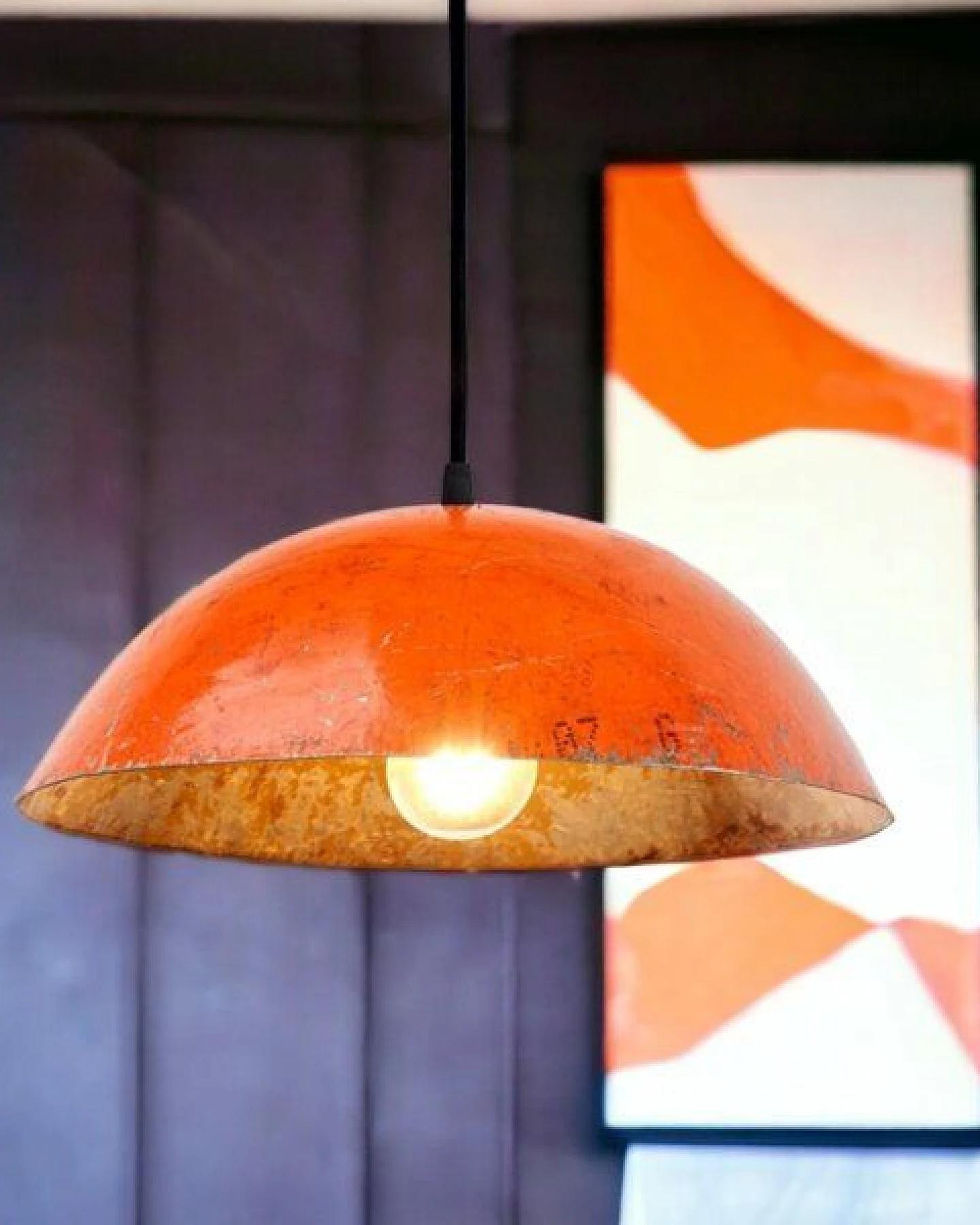 Moogoo Creative Africa Kleine Deckenleuchte aus recycelten Ölfässern 34cm Durchmesser Industrial Design Upcycling – Ansicht 3