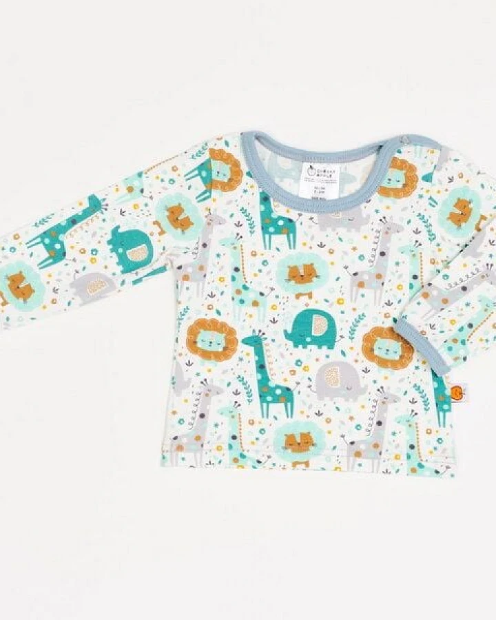 Cheeky Apple Langarm Baby-Shirt aus Bio-Baumwolle "Mini Jungle"