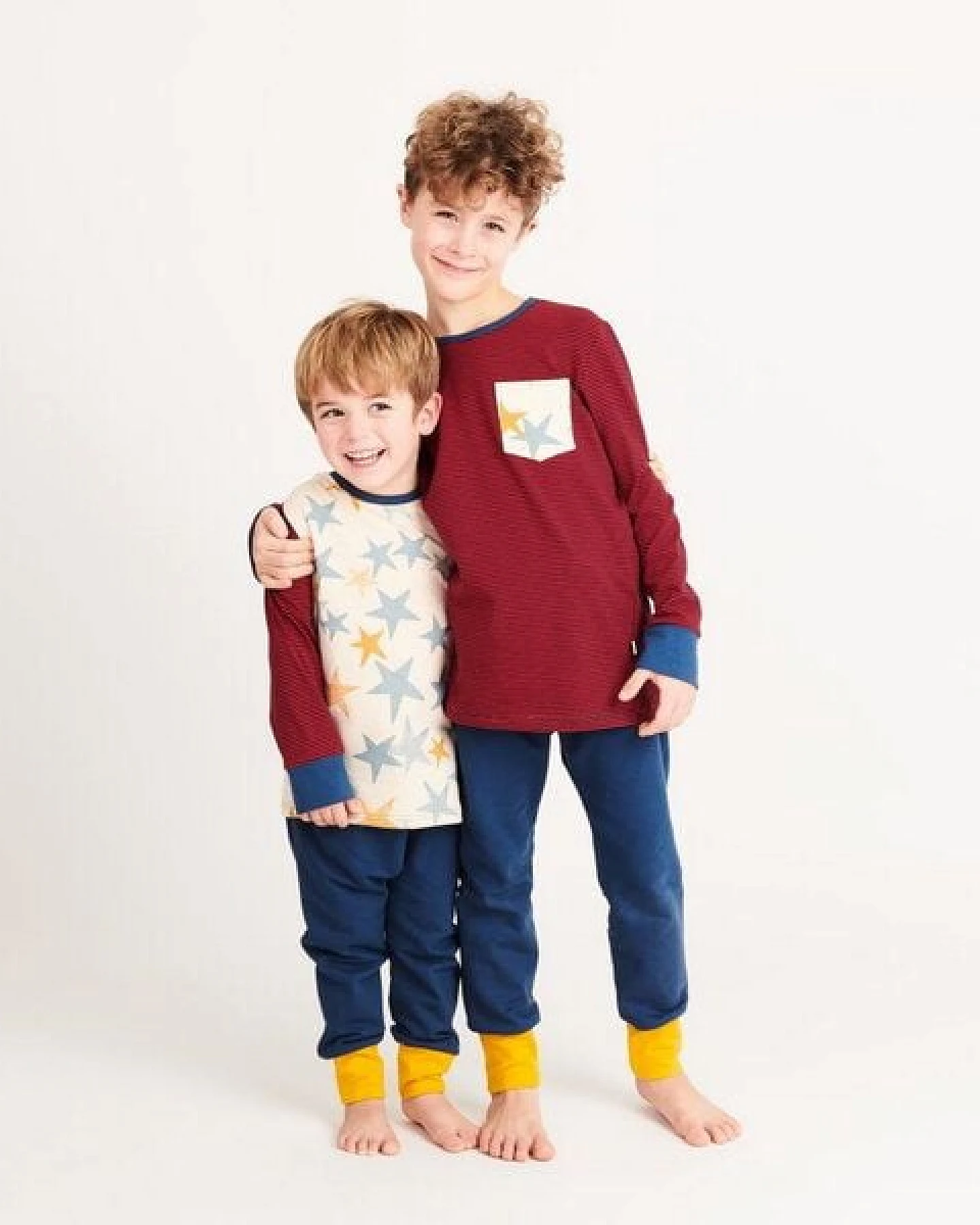 Cheeky Apple Jungen Langarm-Shirt mit Brusttasche aus Bio-Baumwolle "Ringeljersey Dunkelblau-Rot – Ansicht 4