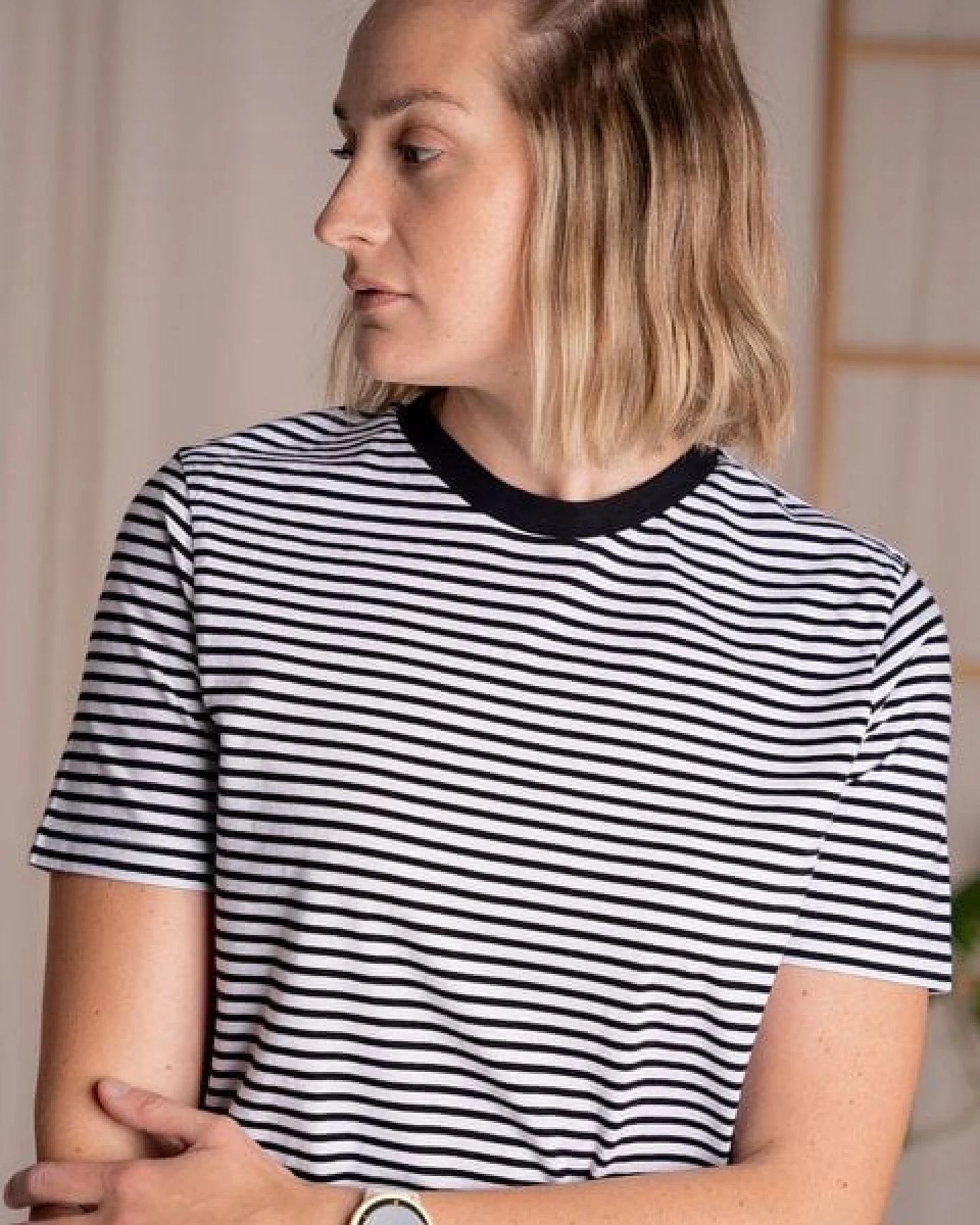 Vresh Clothing Vanny - gestreiftes T-Shirt aus Biobaumwolle – Ansicht 3