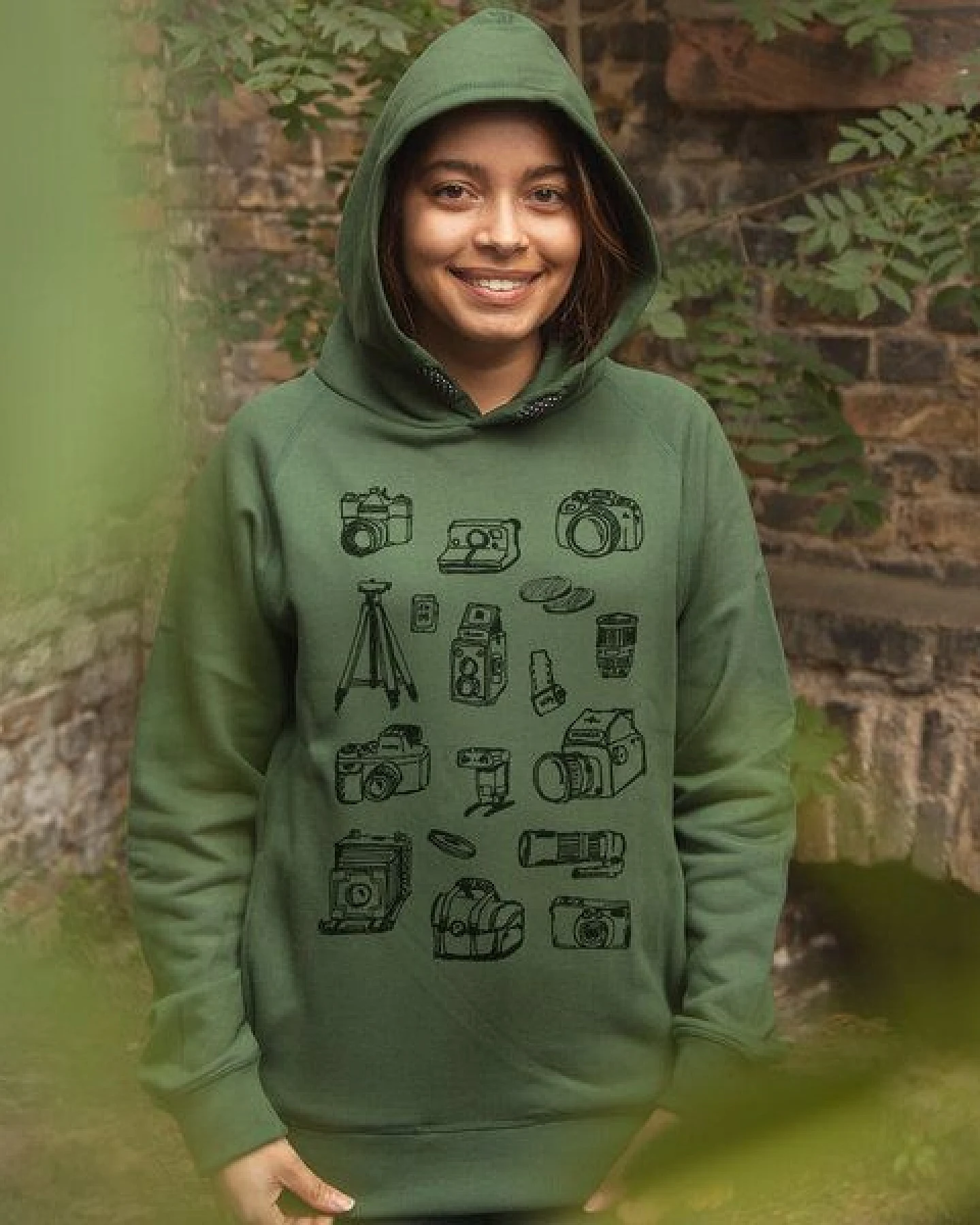 päfjes Fotokameras/Photo Camera- Fair gehandelt - Unisex Bio Hoodie / Kapuzenpulli – Ansicht 2