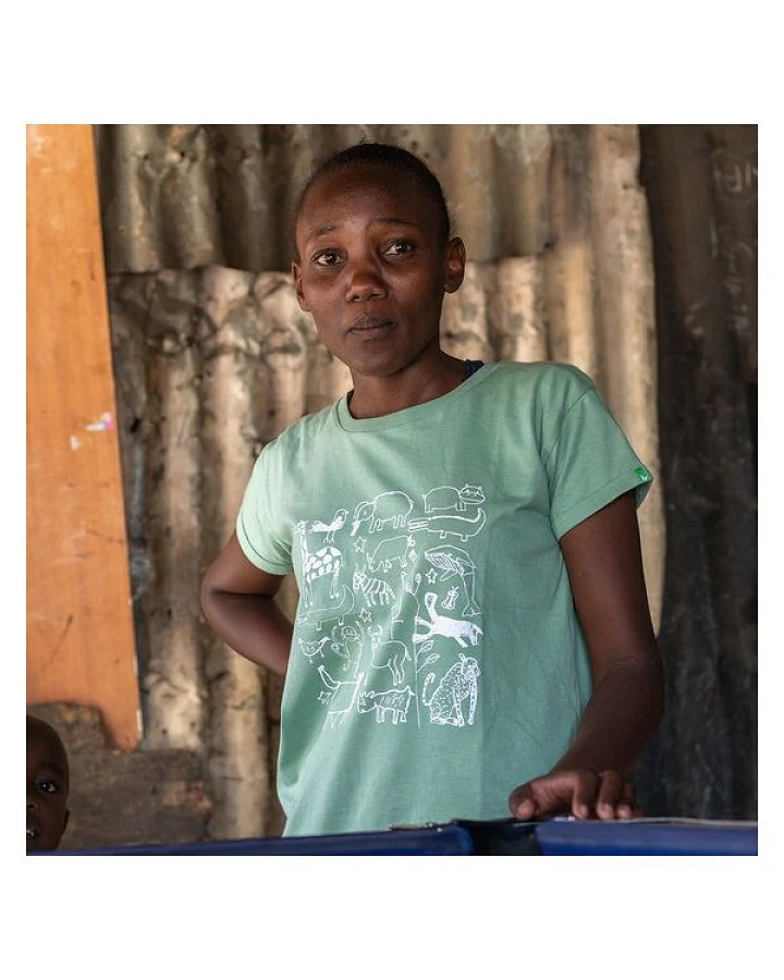 Kipepeo-Clothing Damen T-Shirt aus Bio-Baumwolle SERENGETI Mintgrün