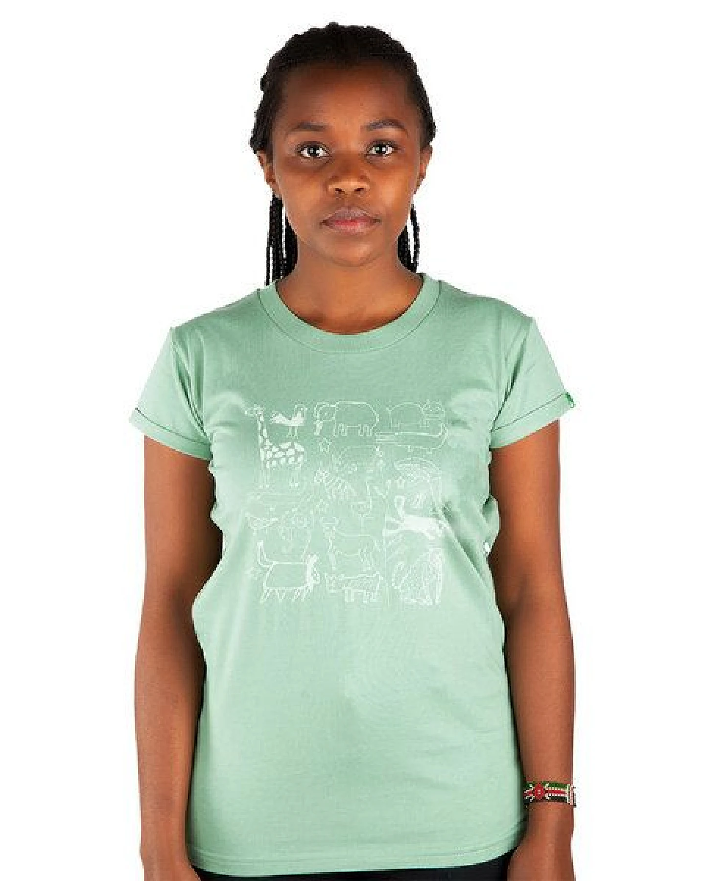 Kipepeo-Clothing Damen T-Shirt aus Bio-Baumwolle SERENGETI Mintgrün – Ansicht 2