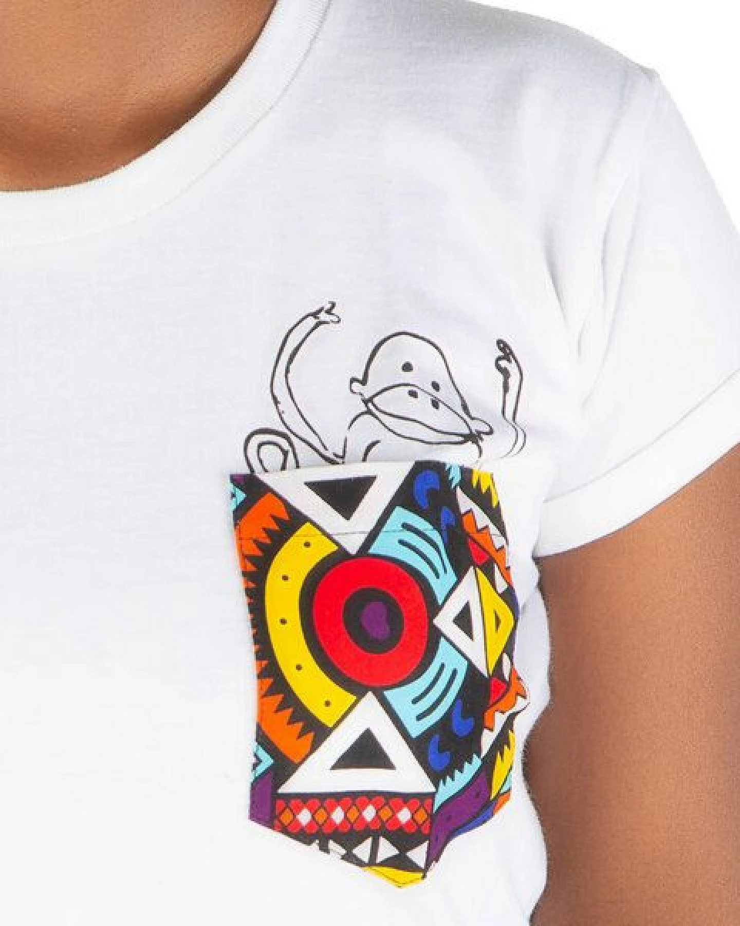 Kipepeo-Clothing Damen T-Shirt aus Bio-Baumwolle mit Brusttasche NYANI Made in Kenya – Ansicht 2