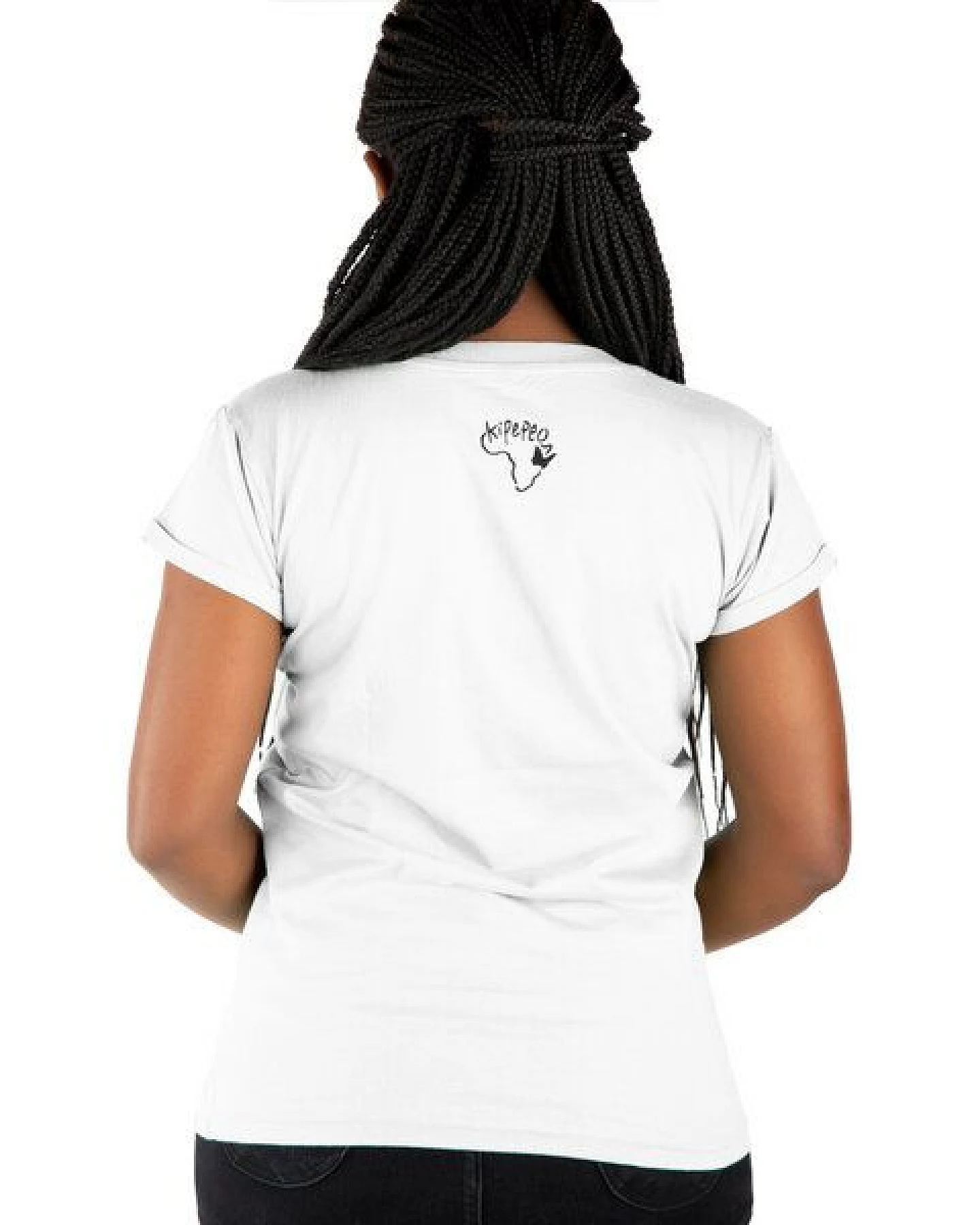Kipepeo-Clothing Damen T-Shirt aus Bio-Baumwolle mit Brusttasche NYANI Made in Kenya – Ansicht 3
