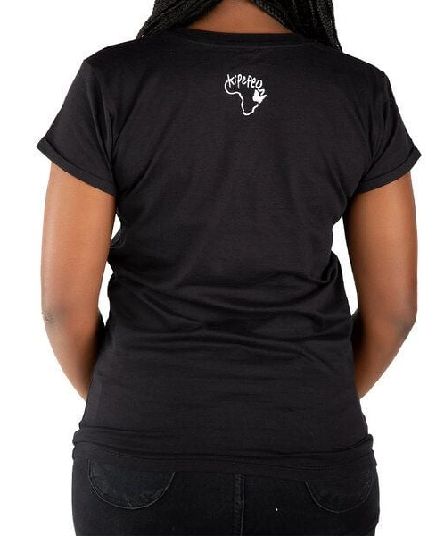 Kipepeo-Clothing Damen T-Shirt aus Bio-Baumwolle mit Brusttasche NYANI Made in Kenya – Ansicht 3
