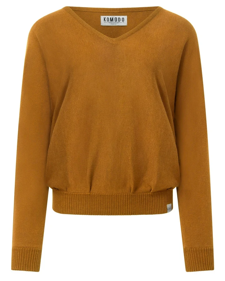 KOMODO Damen vegan Pullover Clover Camel