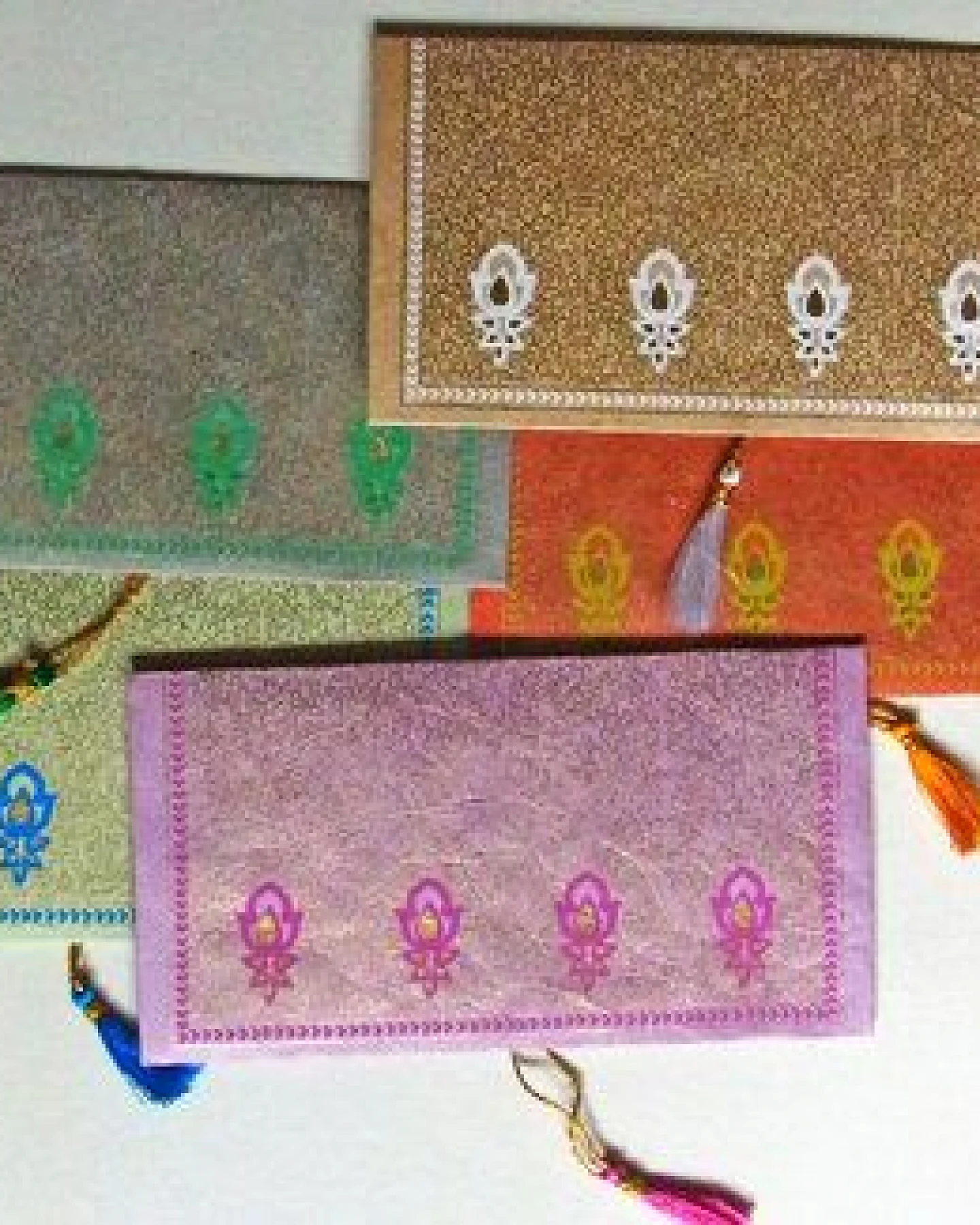 BAGHI Kuverts Set aus handgeschöpftem Seidelbastpapier/Set mit 5 Stück – Ansicht 2
