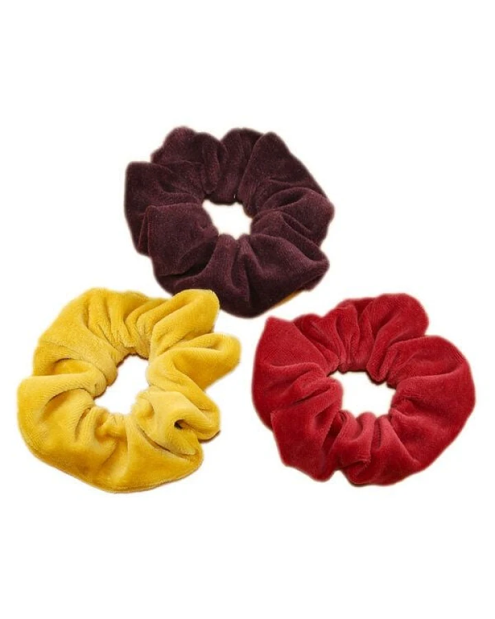 Frija Omina Scrunchies Nickisamt - Haargummis im 3er Set