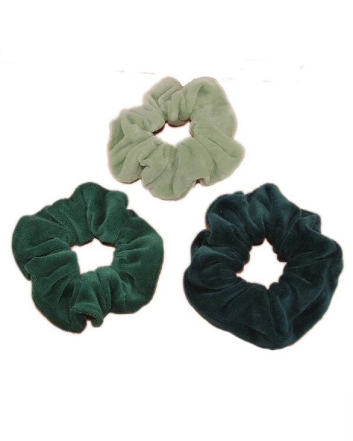 Frija Omina Scrunchies Nickisamt - Haargummis im 3er Set