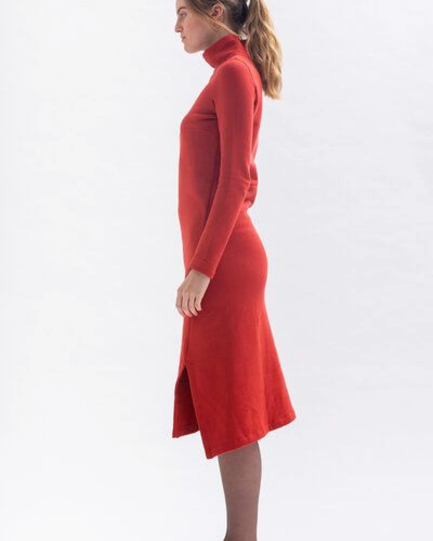Studio Hertzberg Winterkleid FAA*RA mit Stehkragen und Schlitzen aus Bio Baumwolle – Ansicht 3