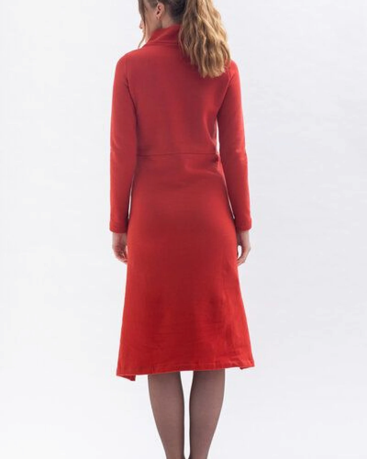 Studio Hertzberg Winterkleid FAA*RA mit Stehkragen und Schlitzen aus Bio Baumwolle – Ansicht 4