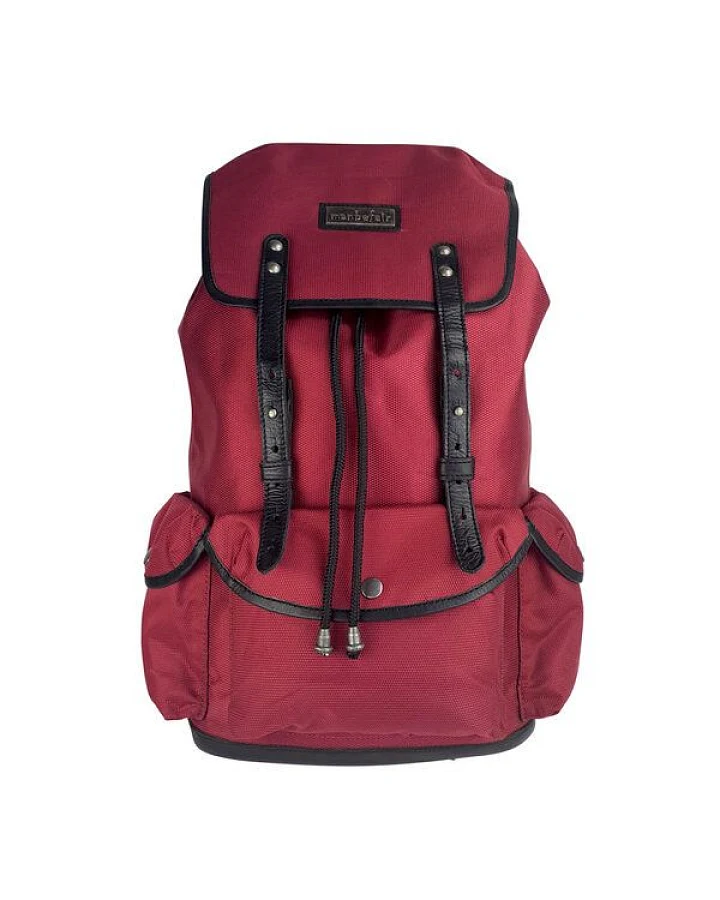 manbefair Lässiger Rucksack Vienna aus recyceltem Nylon Gewebe und Rinds-Leder