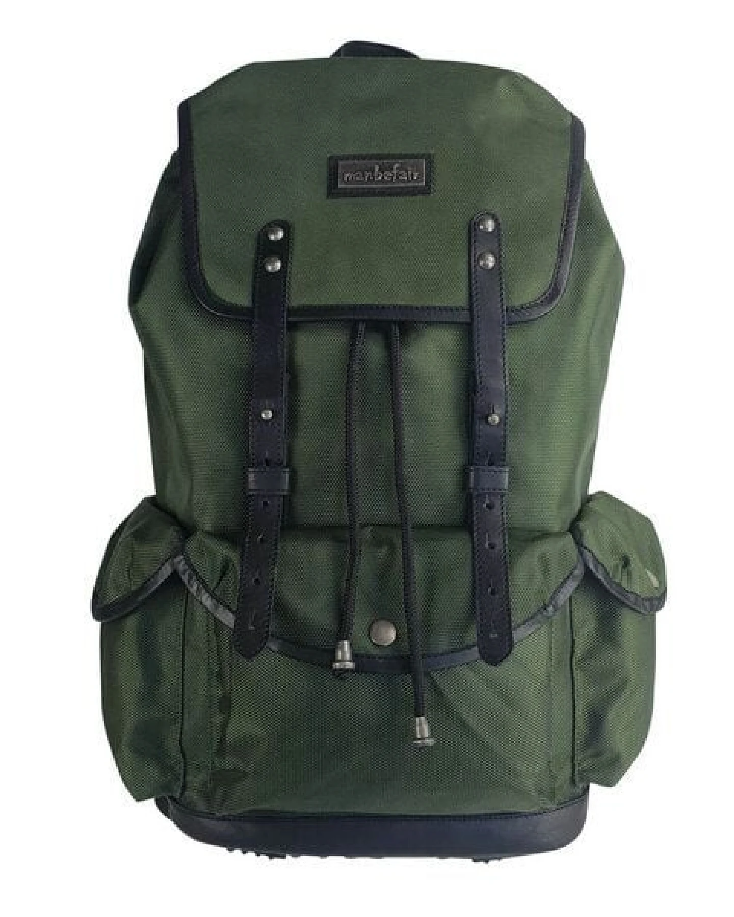 manbefair Lässiger Rucksack Vienna aus recyceltem Nylon Gewebe und Rinds-Leder – Ansicht 2