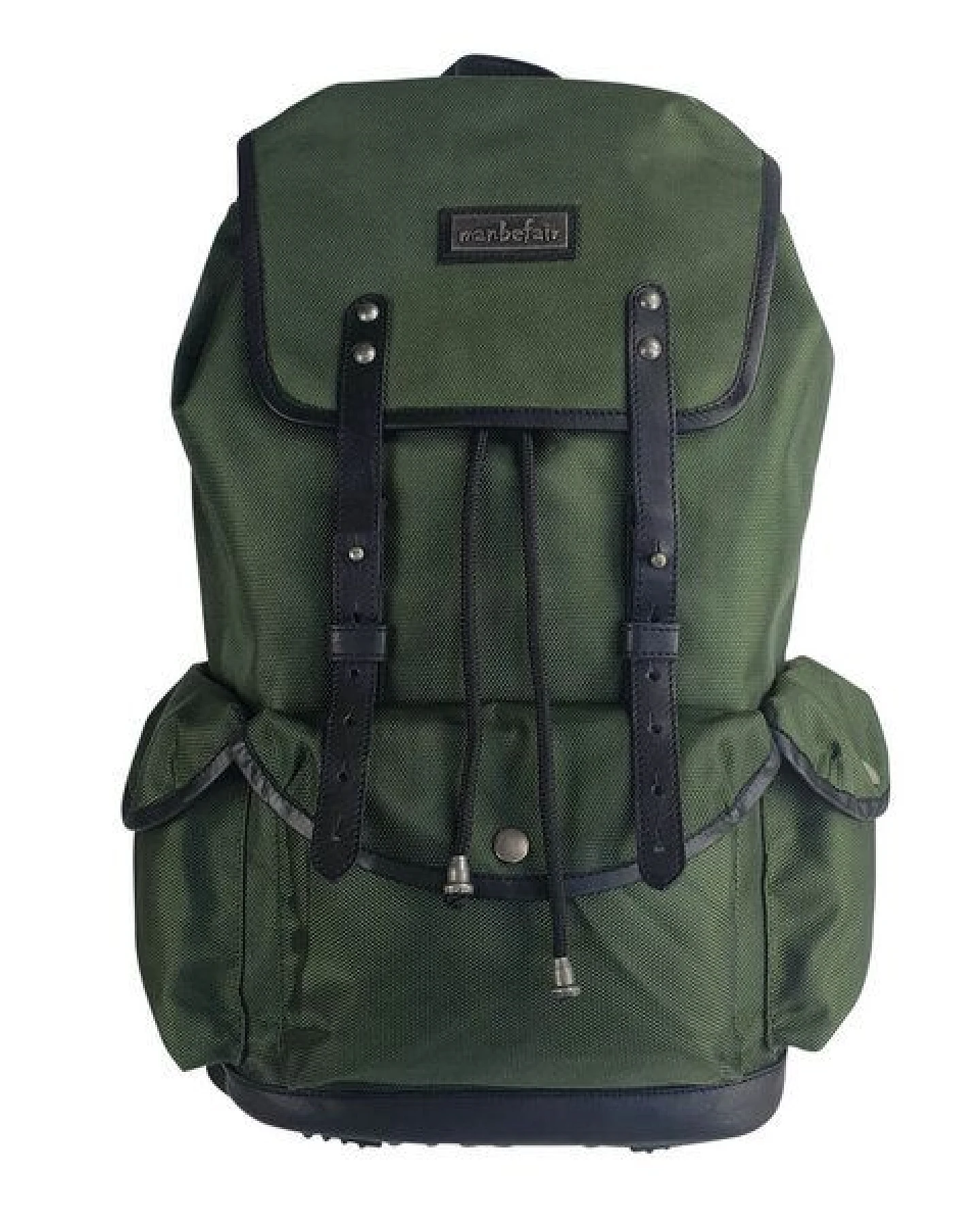 manbefair Lässiger Rucksack Vienna aus recyceltem Nylon Gewebe und Rinds-Leder – Ansicht 2