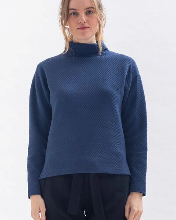 Studio Hertzberg Pullover *HAR-RRISS* mit Stehkragen aus Bio Baumwolle