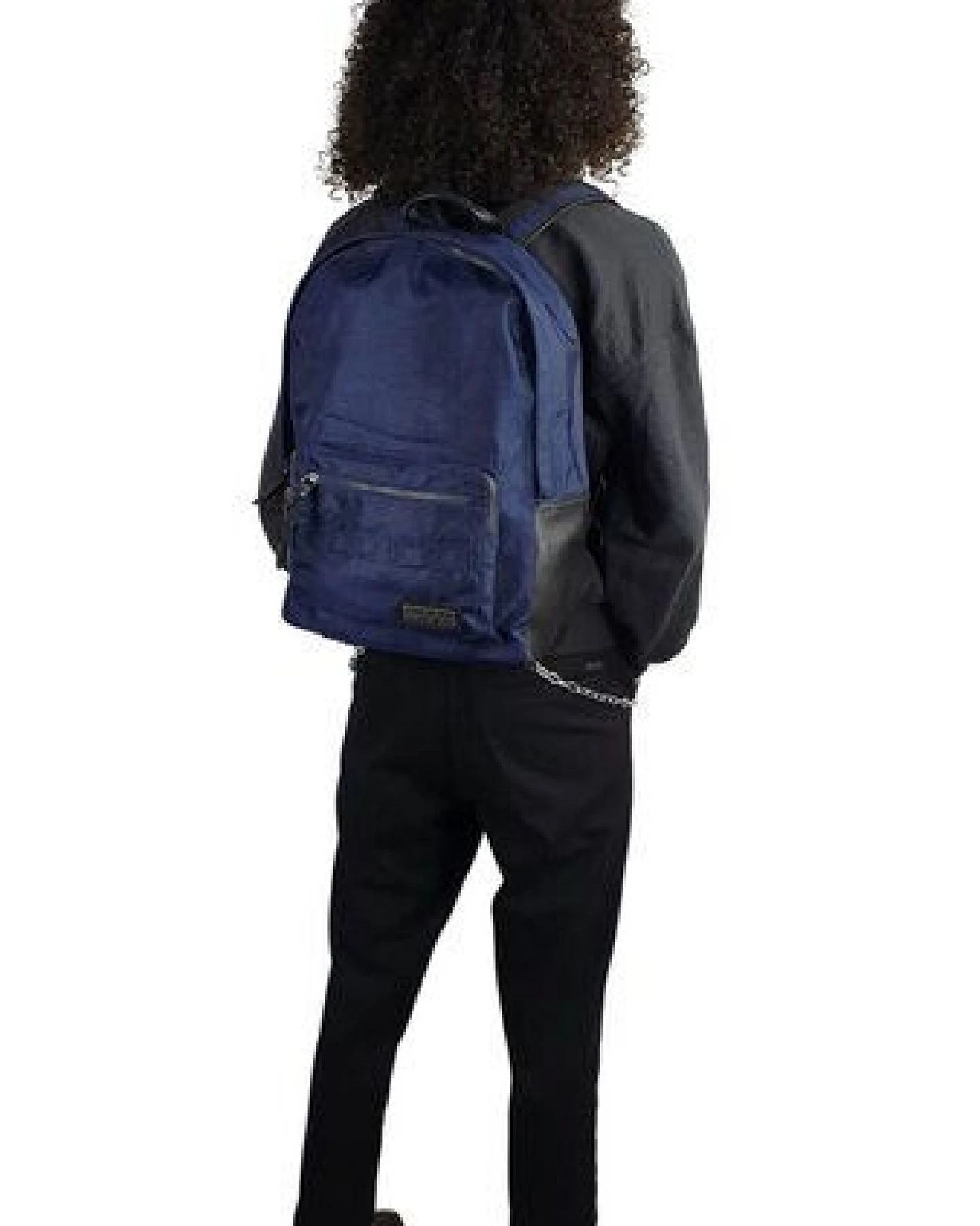 manbefair Klassischer City Rucksack Bergen aus recyceltem Nylon Gewebe und Rinds-Leder – Ansicht 3