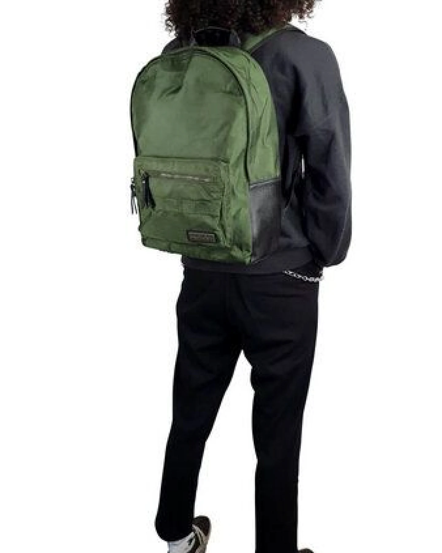 manbefair Klassischer City Rucksack Bergen aus recyceltem Nylon Gewebe und Rinds-Leder – Ansicht 3